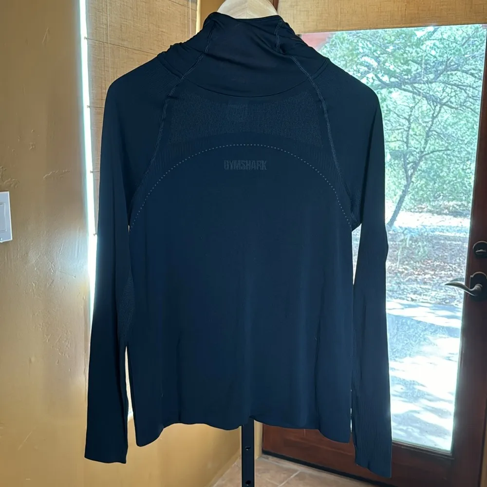 NWOT GYMSHARK Breeze Lightweight Seamless Hoodie Black Activewear Size Small - Image 5