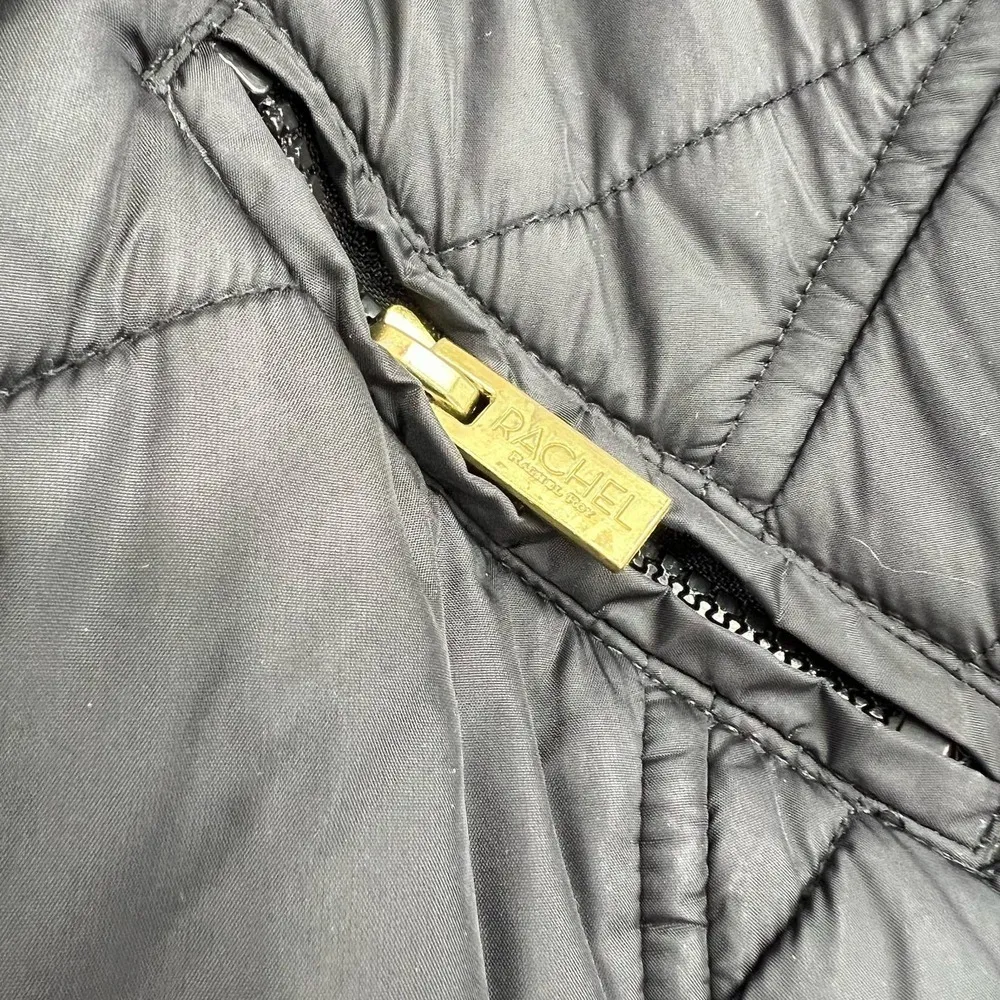 Rachel Roy Faux Fur Hood Winter Coat Black Puffer Jacket Women’s size XS - Image 7