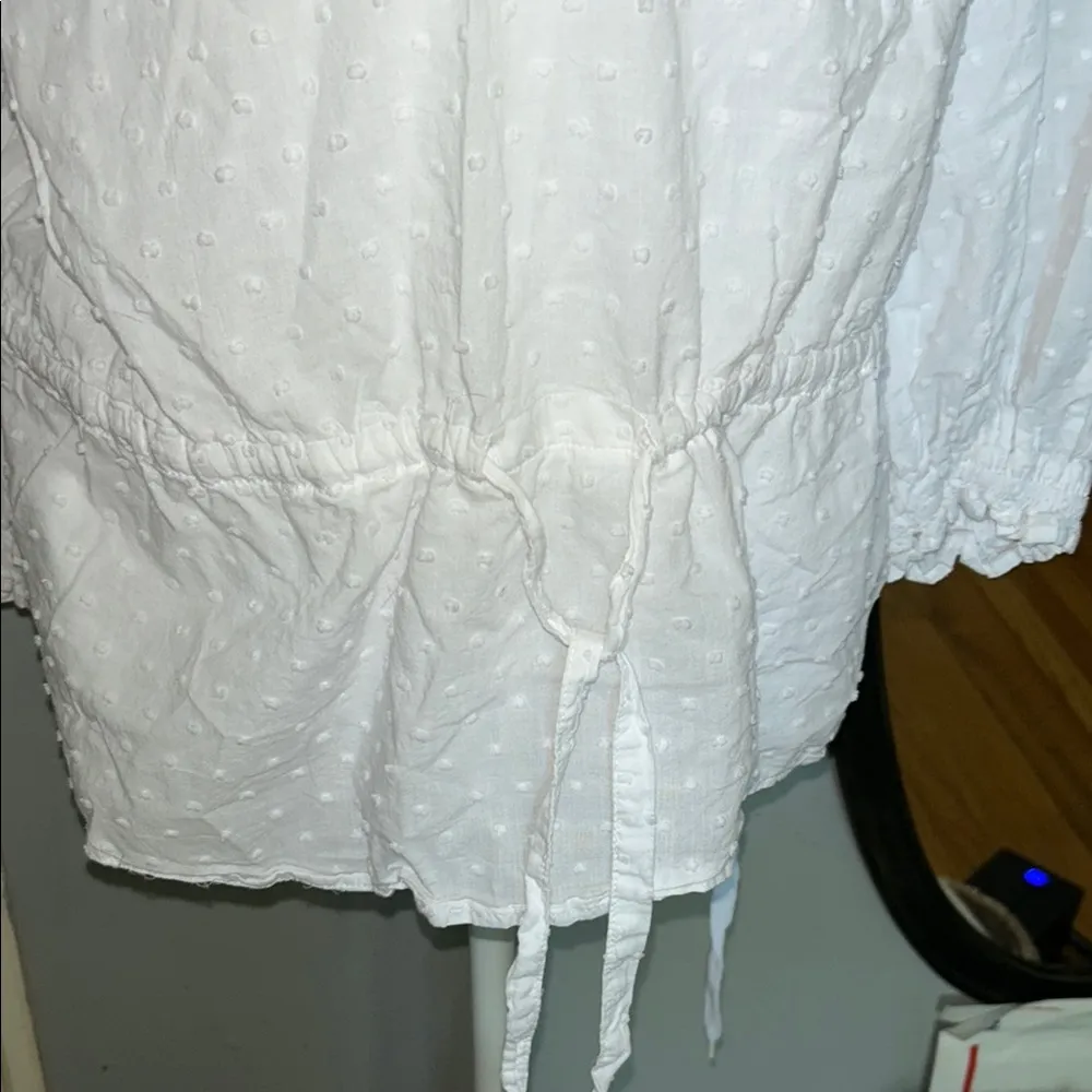 A New Day White Tie Front 3/4 Sleeve Blouse - Image 3