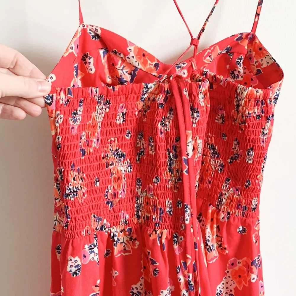 American Eagle Red Floral Mini Dress Y2K - Image 7