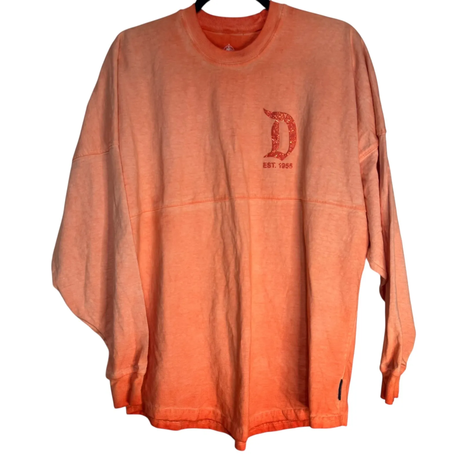 Disney Spirit Jersey Disneyland Resort Orange Ombre Glitter Graphic Sweatshirt S - Image 2