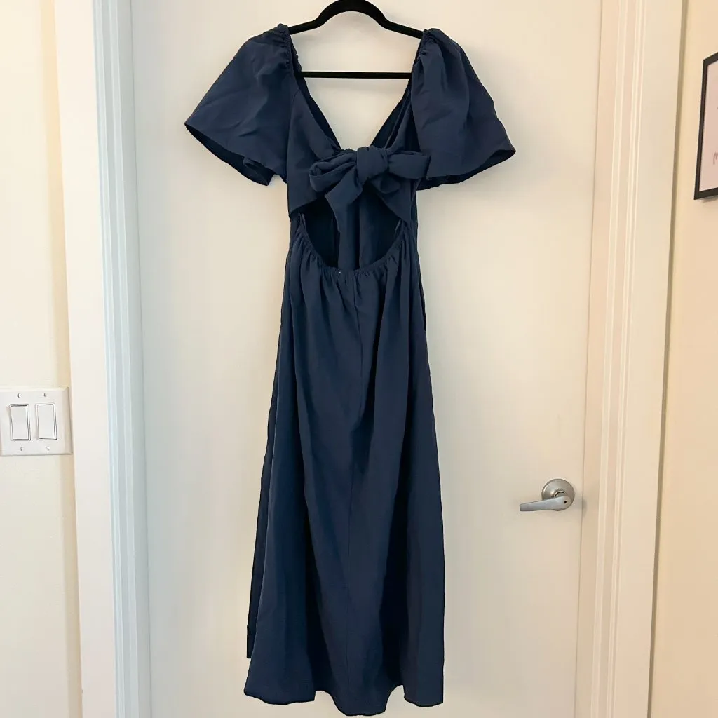 Baltic Born Indie Back Tie Dress in Navy Blue Size M NWOT - Image 5