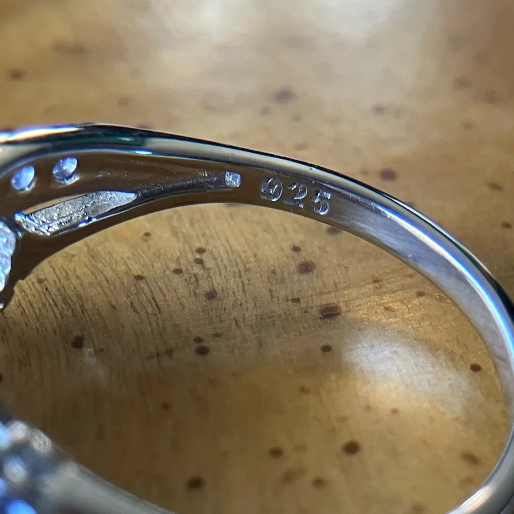 Natural Aquamarine Tanzanite Sterling Silver Ring Size 9 - Image 7