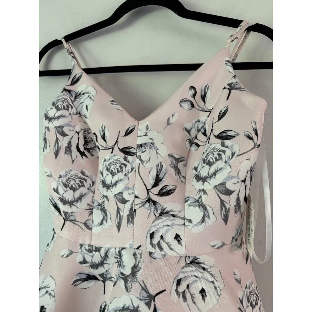 NWT B. Darlin Pink Floral Fit & Flare Puff Skirt 50s Housewife Dress Size 4 - Image 5