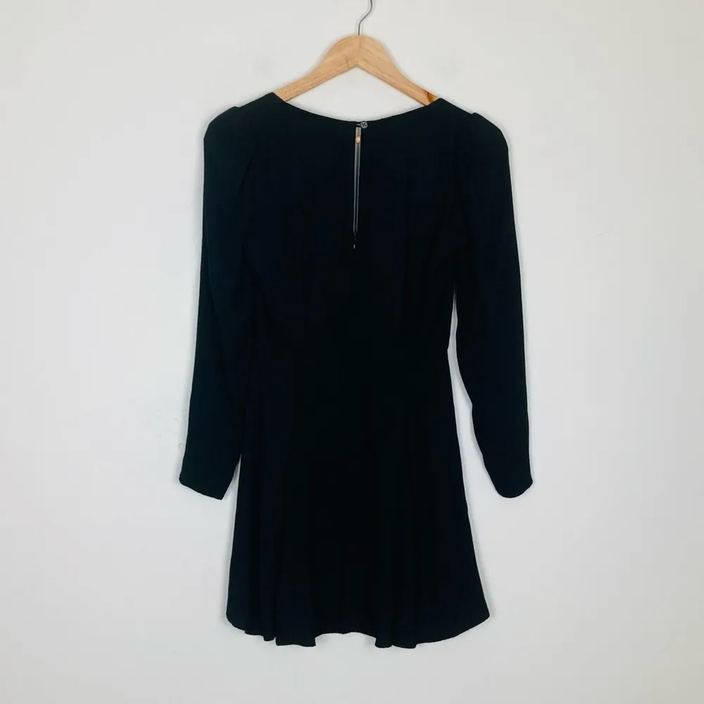 Reformation Milla black long sleeve bustier neckline fit and flare dress. Size 4 - Image 3