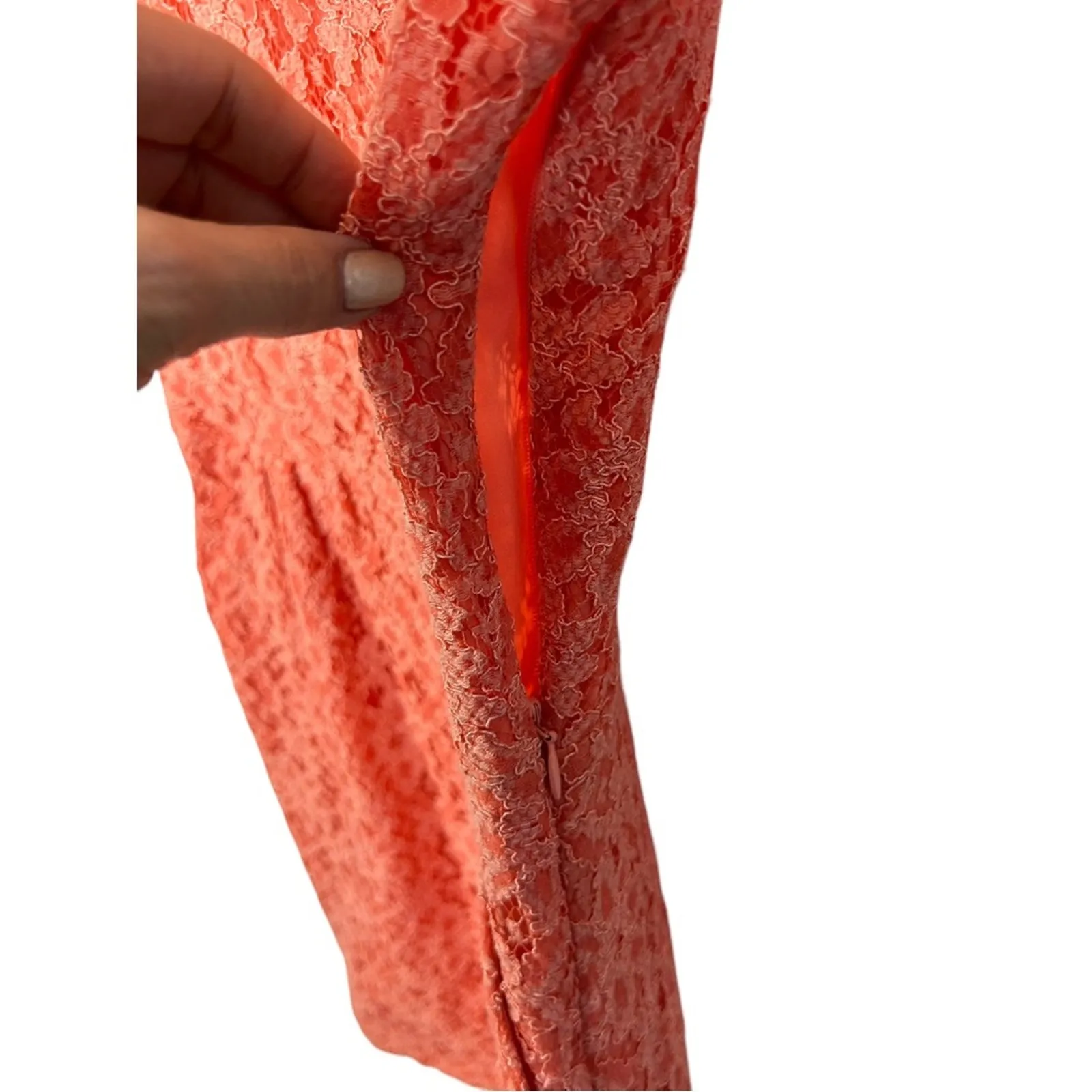 DV Dolce Vita Saurus Lace Coral Mini Dress Open Back - Image 10