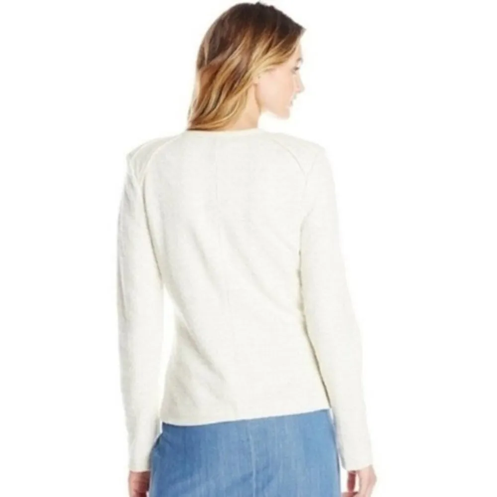 Tart Collections Jacket Shacket M Hale Boucle Tweed Terry Cloth Off White Pocket Size M - Image 7