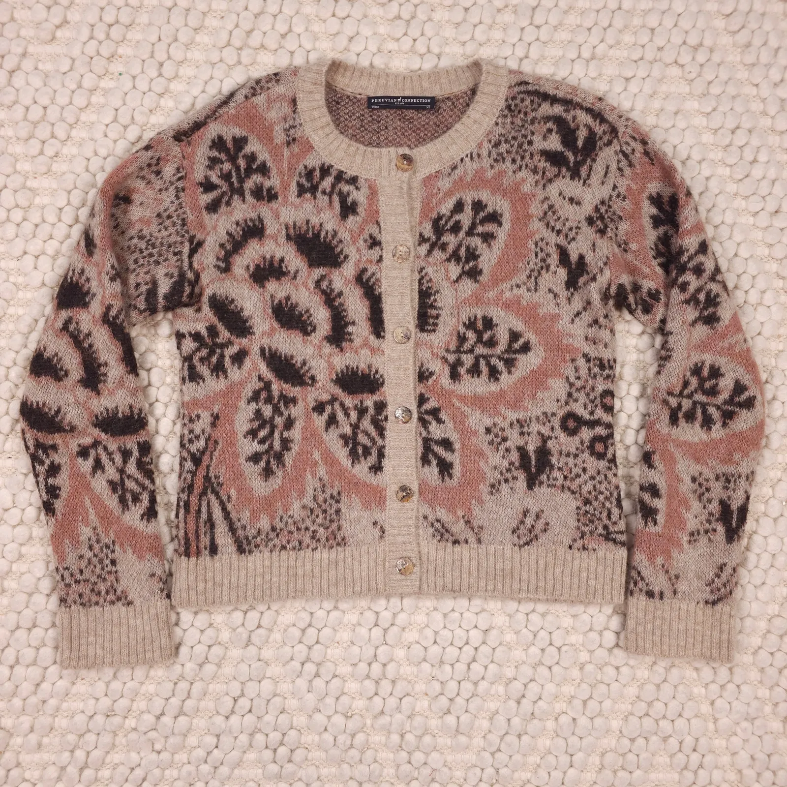 Peruvian Connection Baby Alpaca Wool Cardigan Sz Extra Small - Image 5