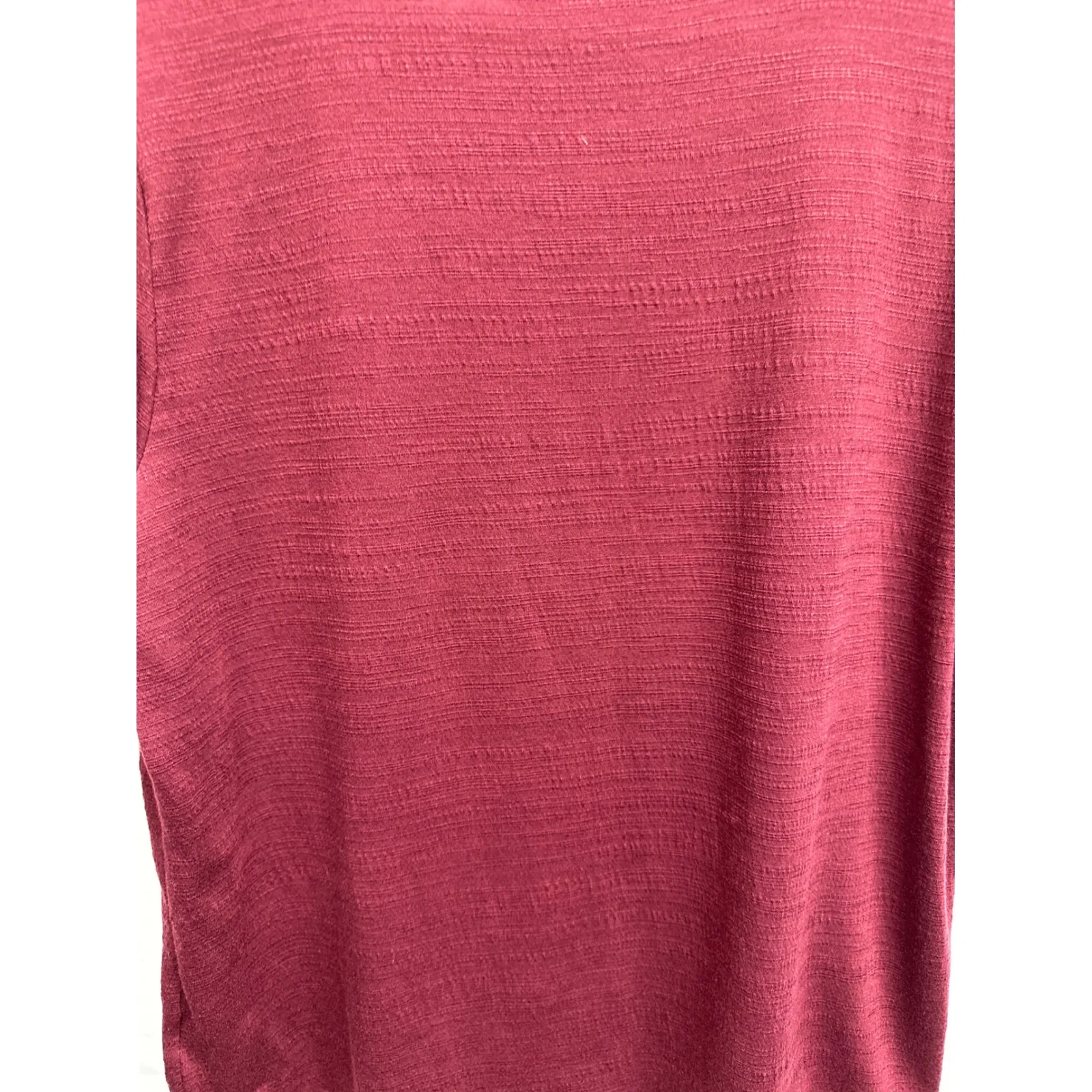 SIMPLY VERA Vera Wang Womens Modern Tee Burgundy Textured Short Sleeve Size XL - Image 4