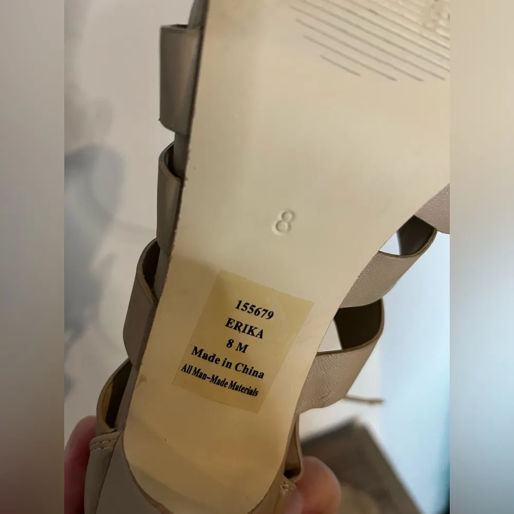 X-Appeal Chic Feminine Beige Tan Peep Toe Cut Out Lace Up 4-Inch Heel Shoes Sz 8 - Image 16