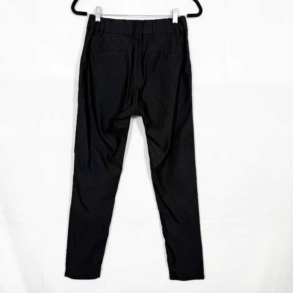 Bevy Flog Ronit Pant Trousers Black Button Fly Cotton Microstripe Size 28 - Image 4