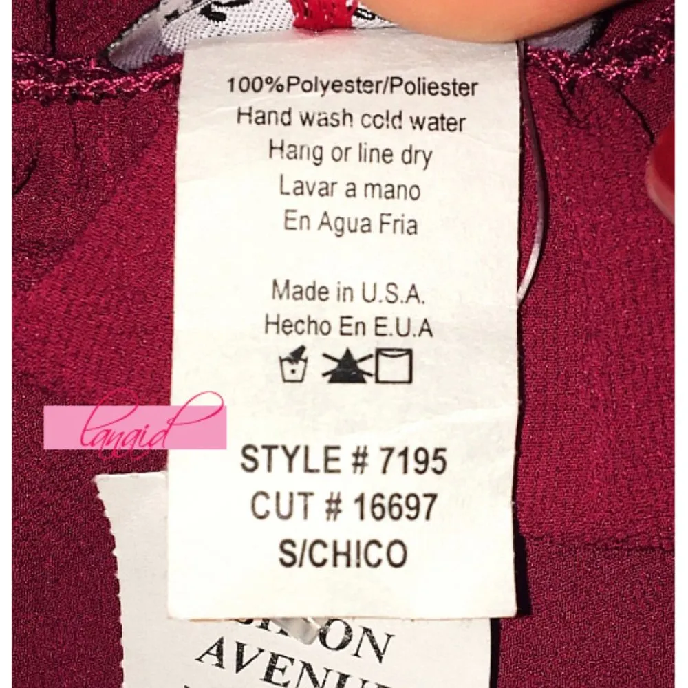 Burgundy Embroidered Off-The-Shoulder Cut-Out Cutout Lace Crochet Floral Top S - Image 5