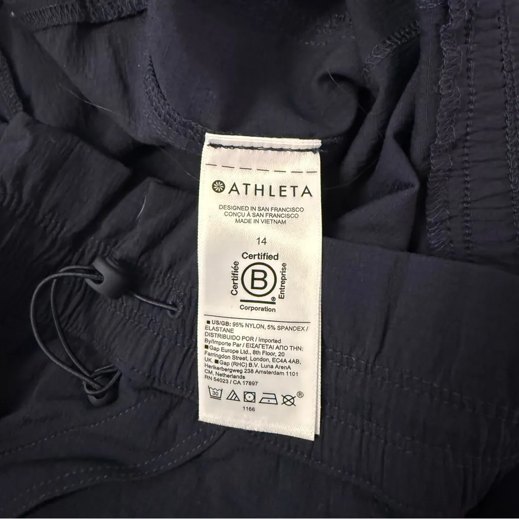Athleta Trekkie High Rise Parachute Pants Women’s 14 Navy - Image 6