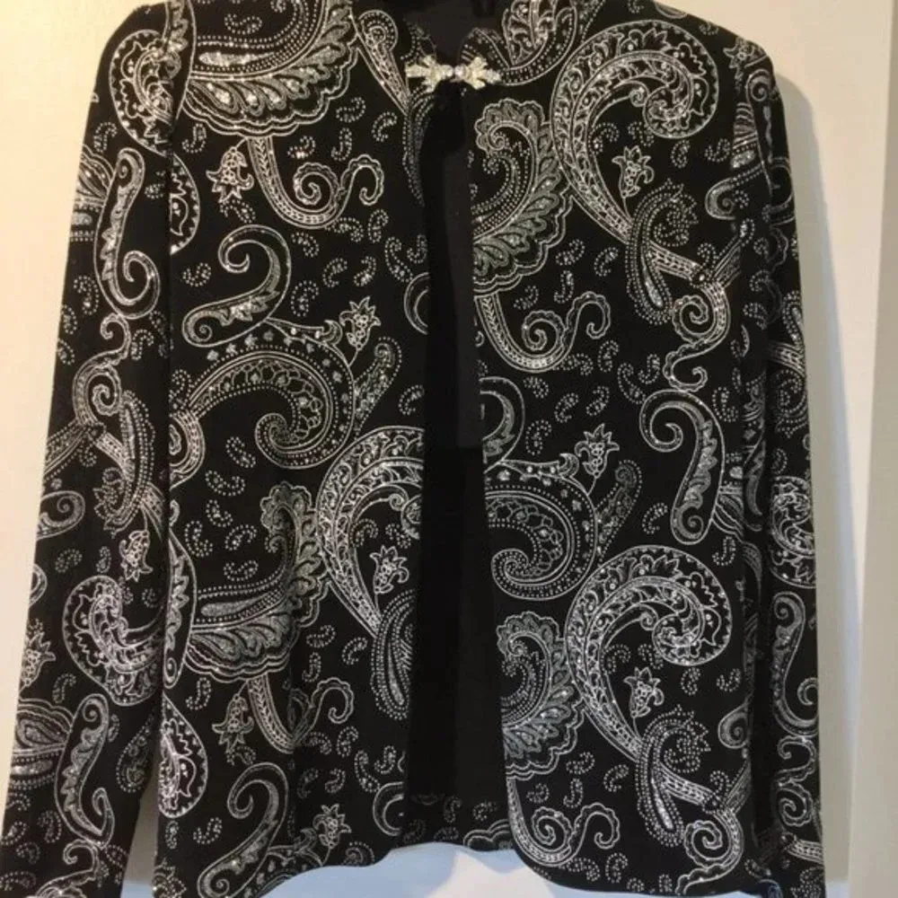 XScape NWT  2-Pc Set Silver glitter sparkle jacket shell - Image 16