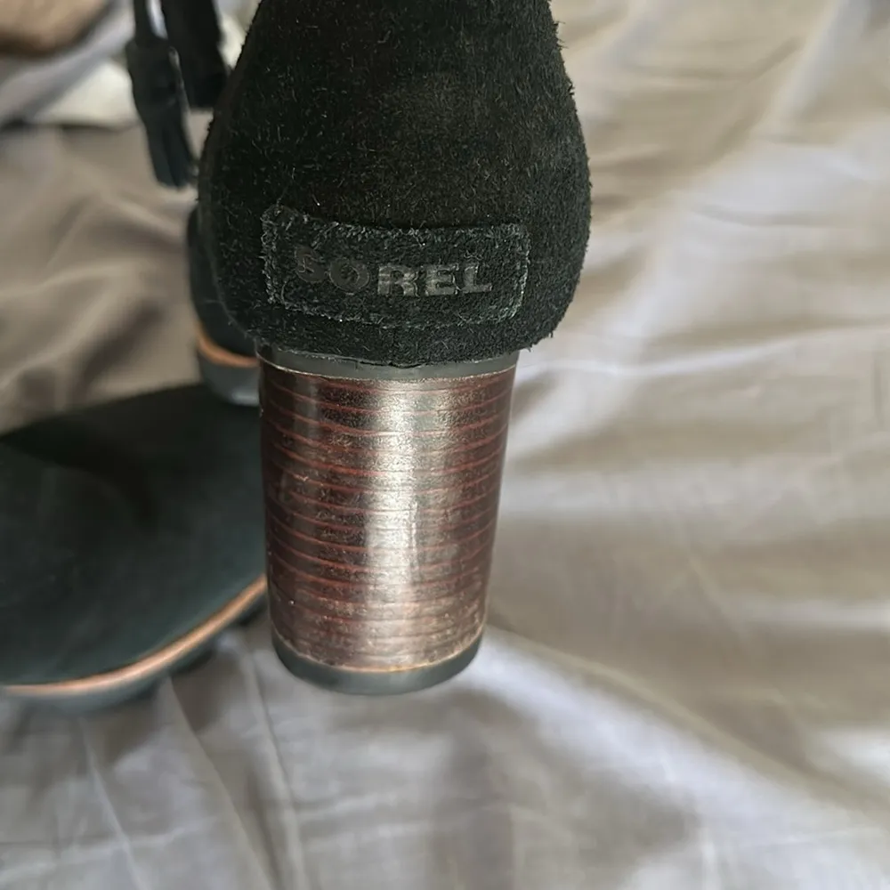 Sorel Farah waterproof suede size 10 Black Suede Women's Boots mid calf zip tie - Image 5