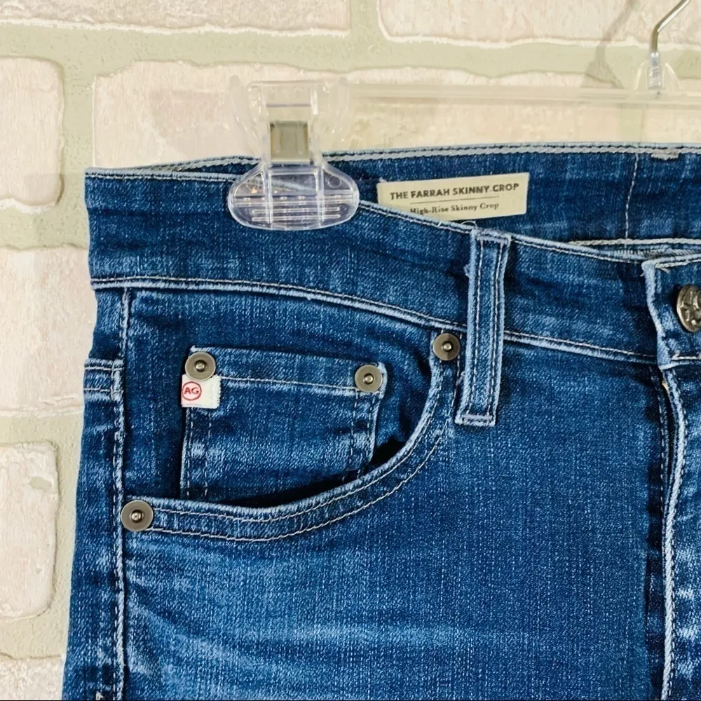 Ag Adriano Goldschmied The Farrah High Rise Skinny Crop Jeans w/ Raw Hem… - Image 8