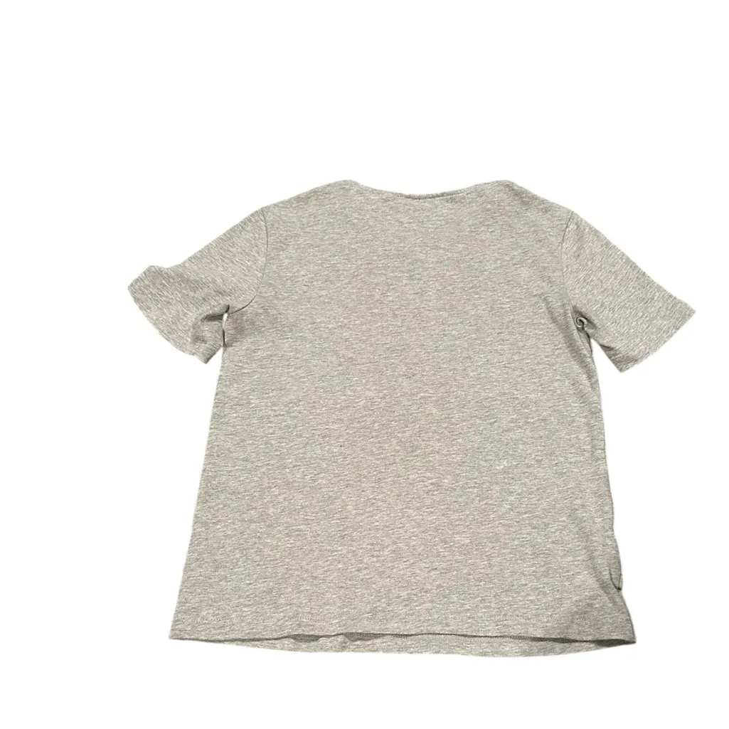 Kate Spade Saturday Gray Short Sleeve Top Pink Grosgrain ribbon stripe tee XS - Image 6