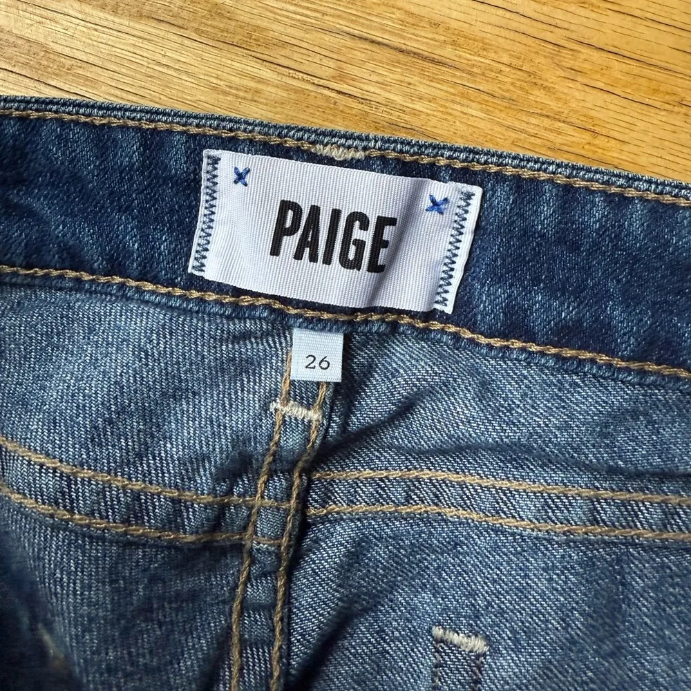 Paige Verdugo Ankle Medium Wash Distressed Low Rise Skinny Jeans, Sz 26 - Image 6