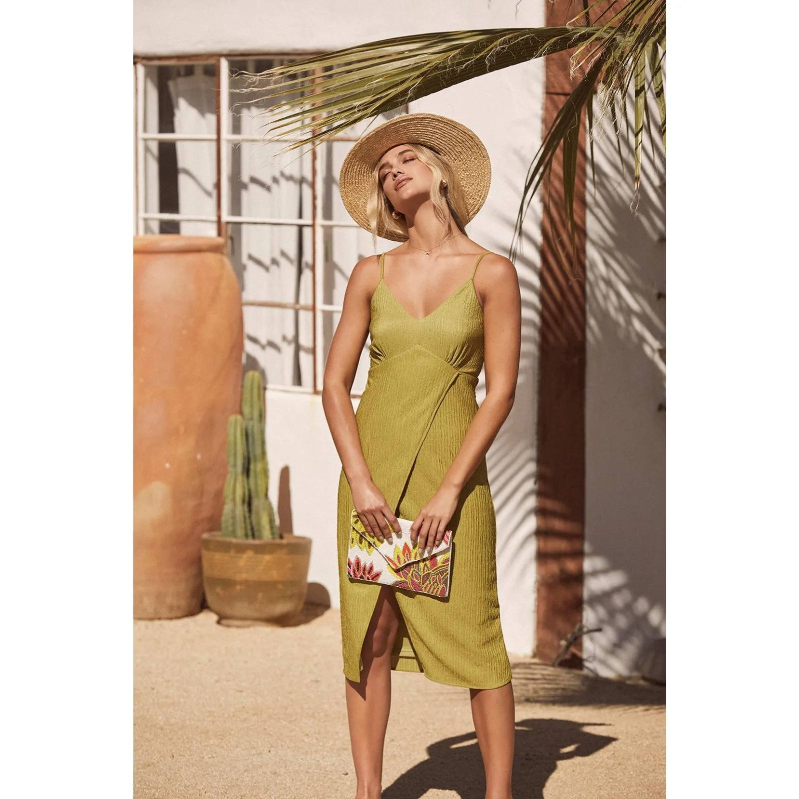 Lulus Green Faux Wrap Midi Dress - Image 10