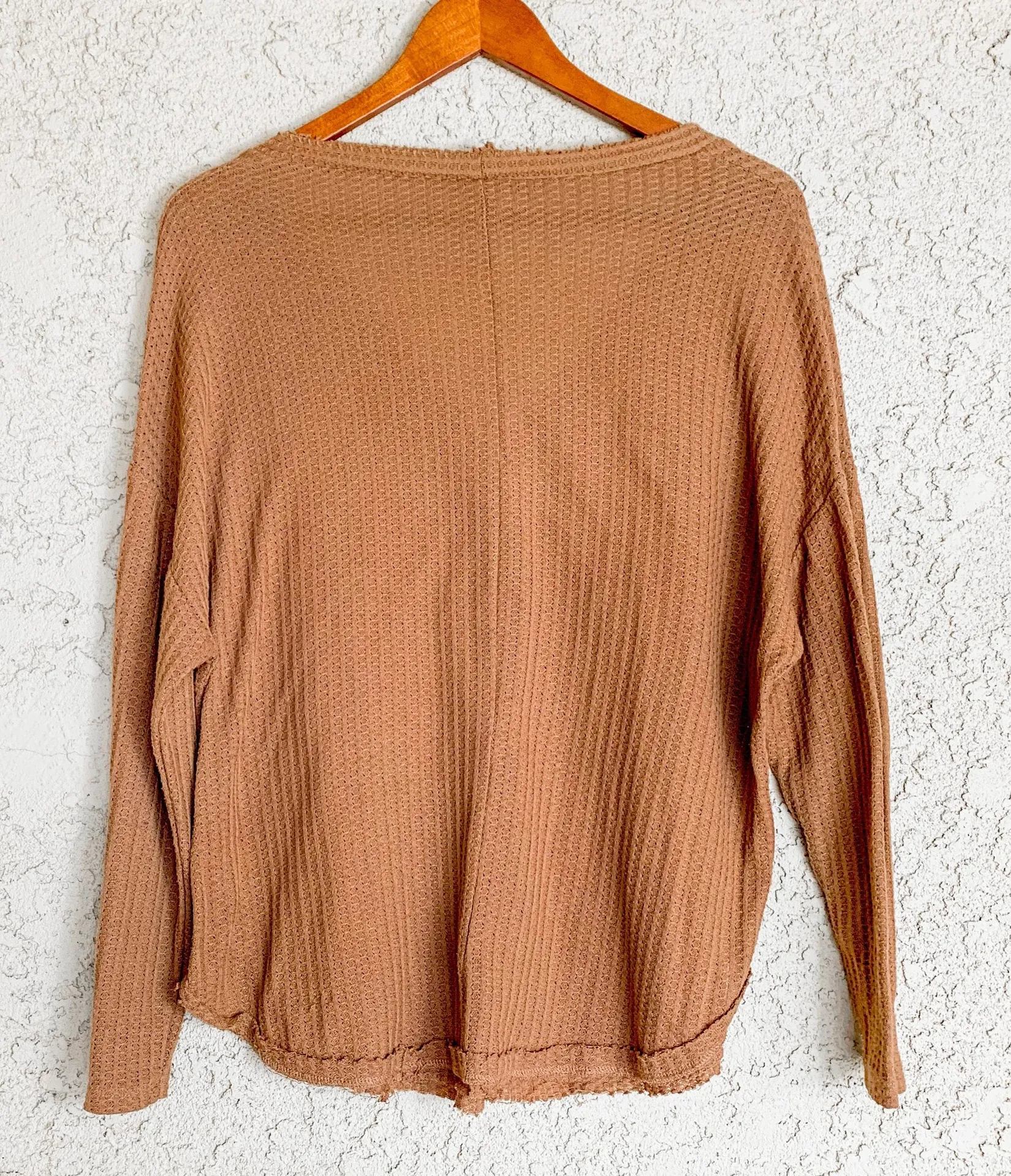 Forever 21 Orange Waffle Knit Long Sleeve Top - Image 6