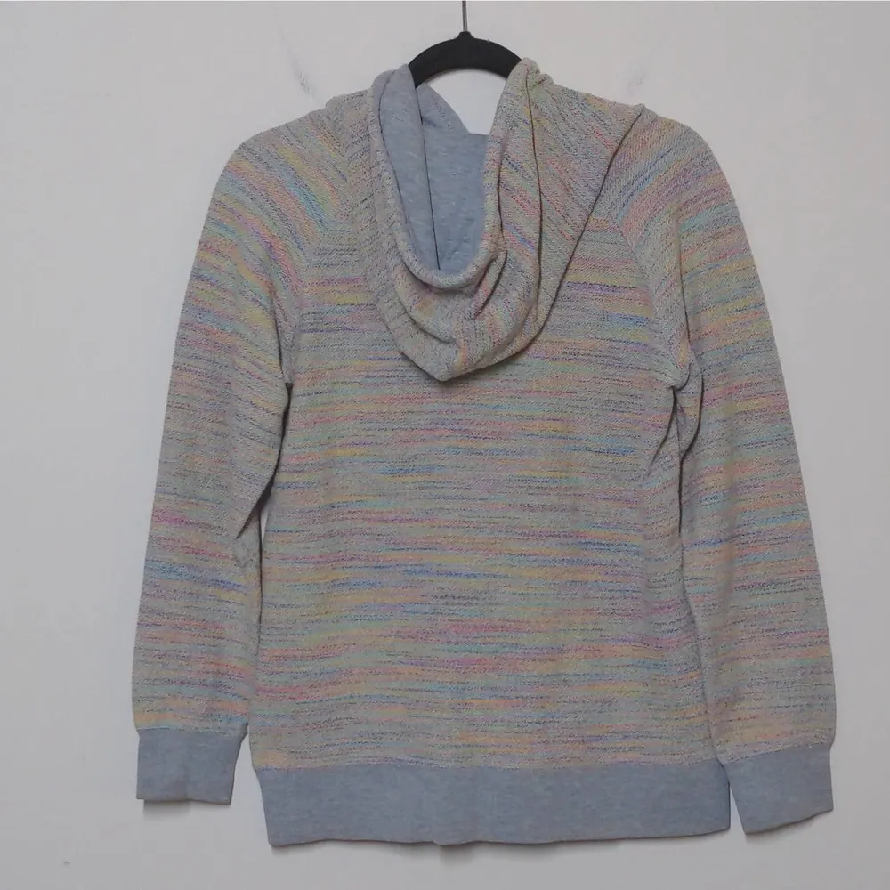 Burton Womens Hoodie Sweatshirt Blue Multicolor Rainbow Long Sleeve Drawstring M - Image 6