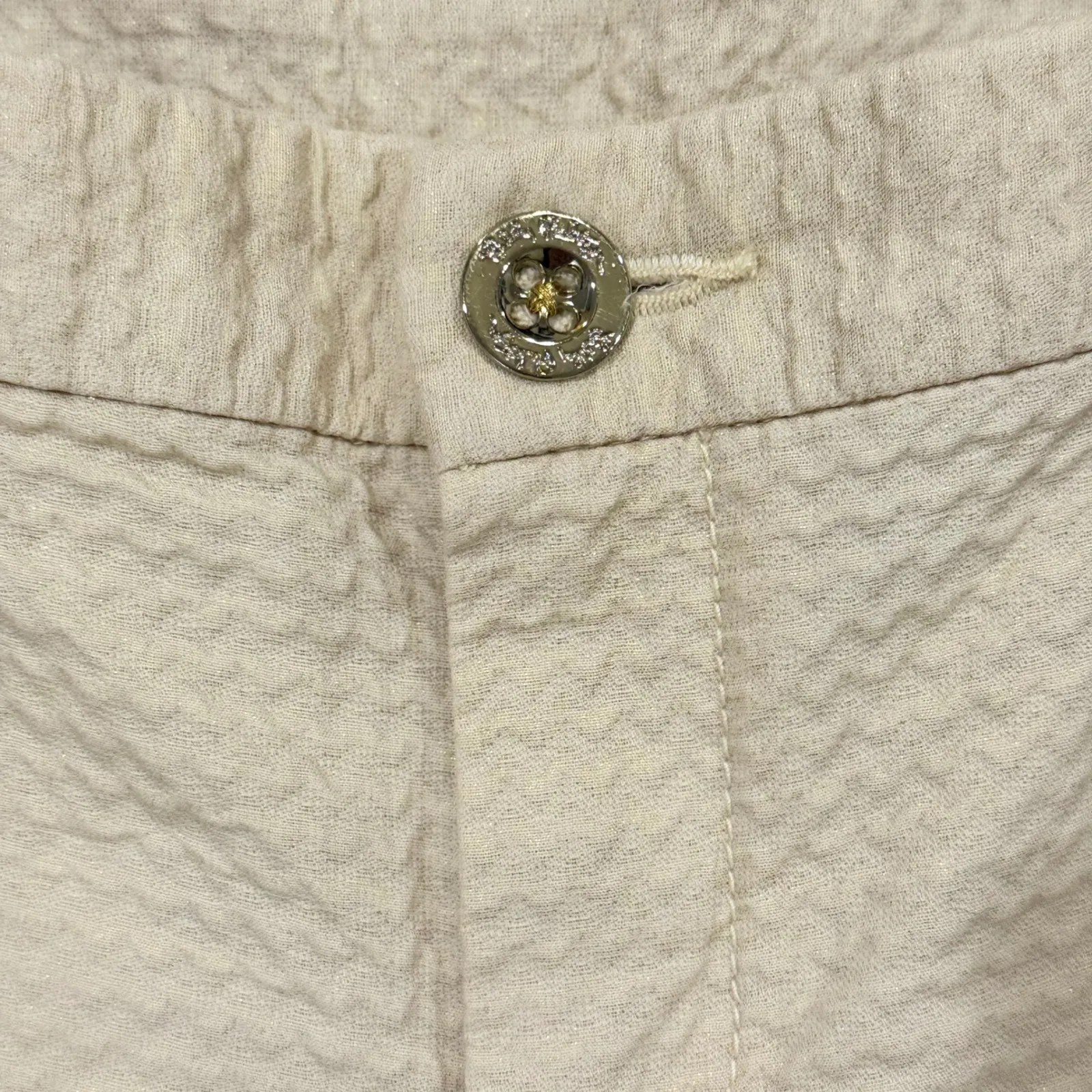 Lilly Pulitzer Scalloped zig zag texture Shorts Beige -Gold Shimmer Women's 14 - Image 6