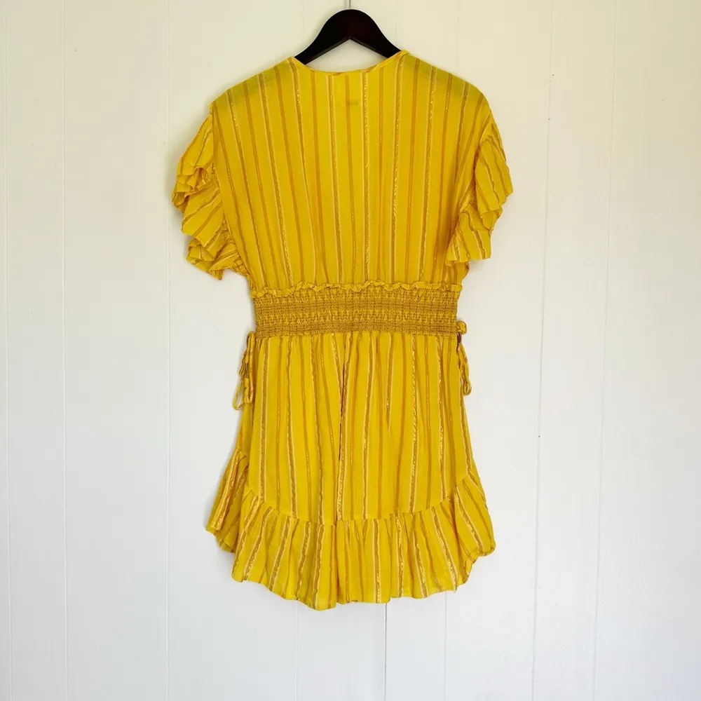 SAYLOR Metallic Stripe Smocked Waist Sundress Medium - Image 5