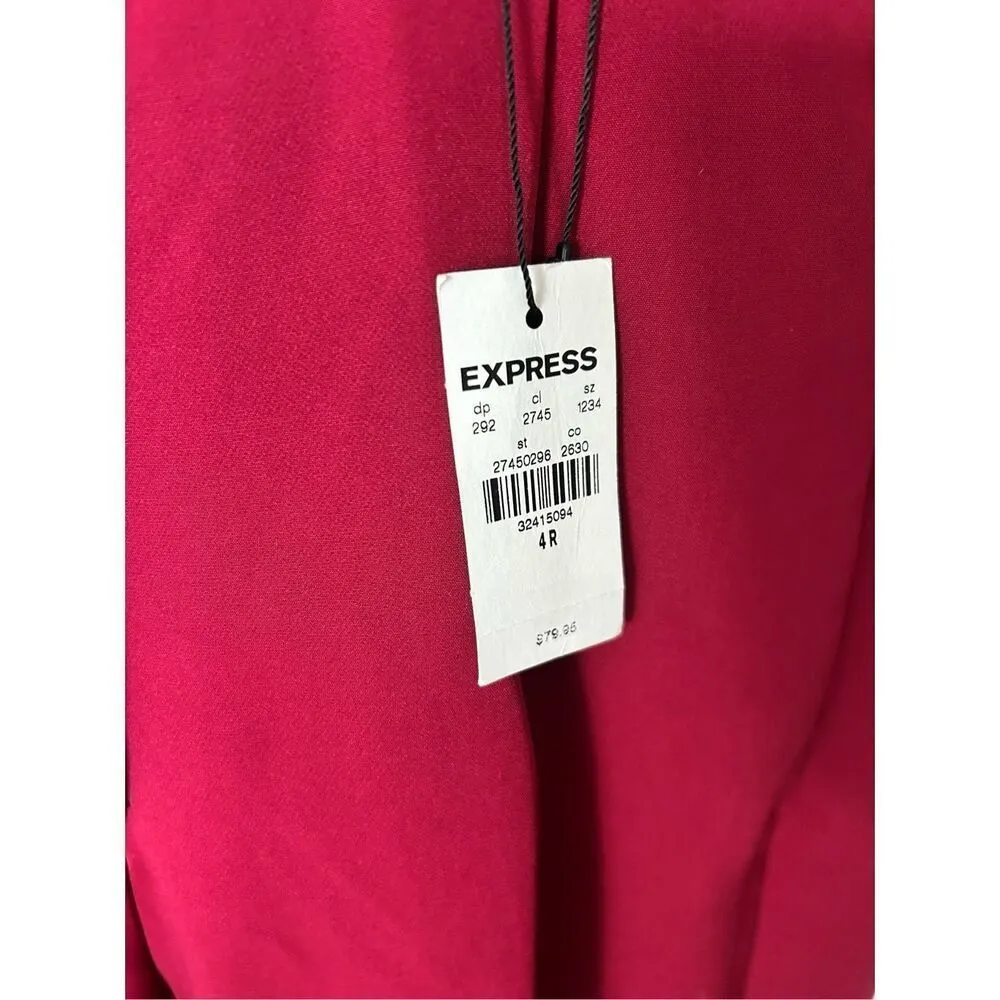 Express high waist high rise ankle dress pants size 4 R dark red color NWT - Image 2