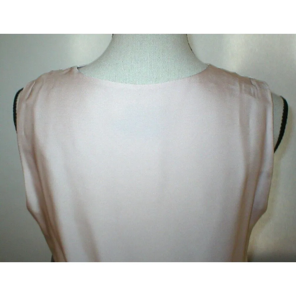 New Womens NWT $269 Taylor Dress 8 Pale Pink Beige Tiered Chest Blush Soft Silky - Image 11