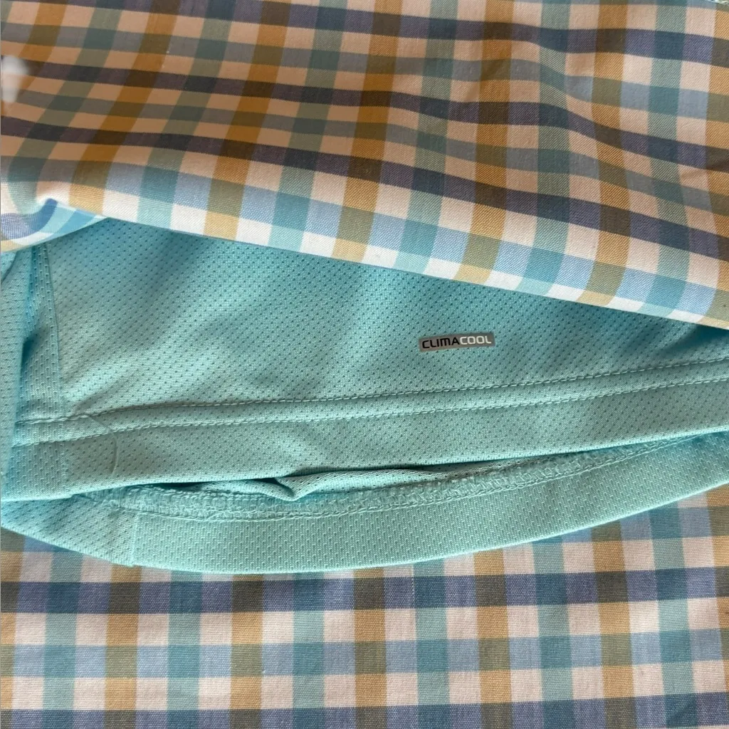 Adidas ClimaCool Golf Skirt Skort Blue White Tan Plaid Built In Shorts Woman’s 4 - Image 6
