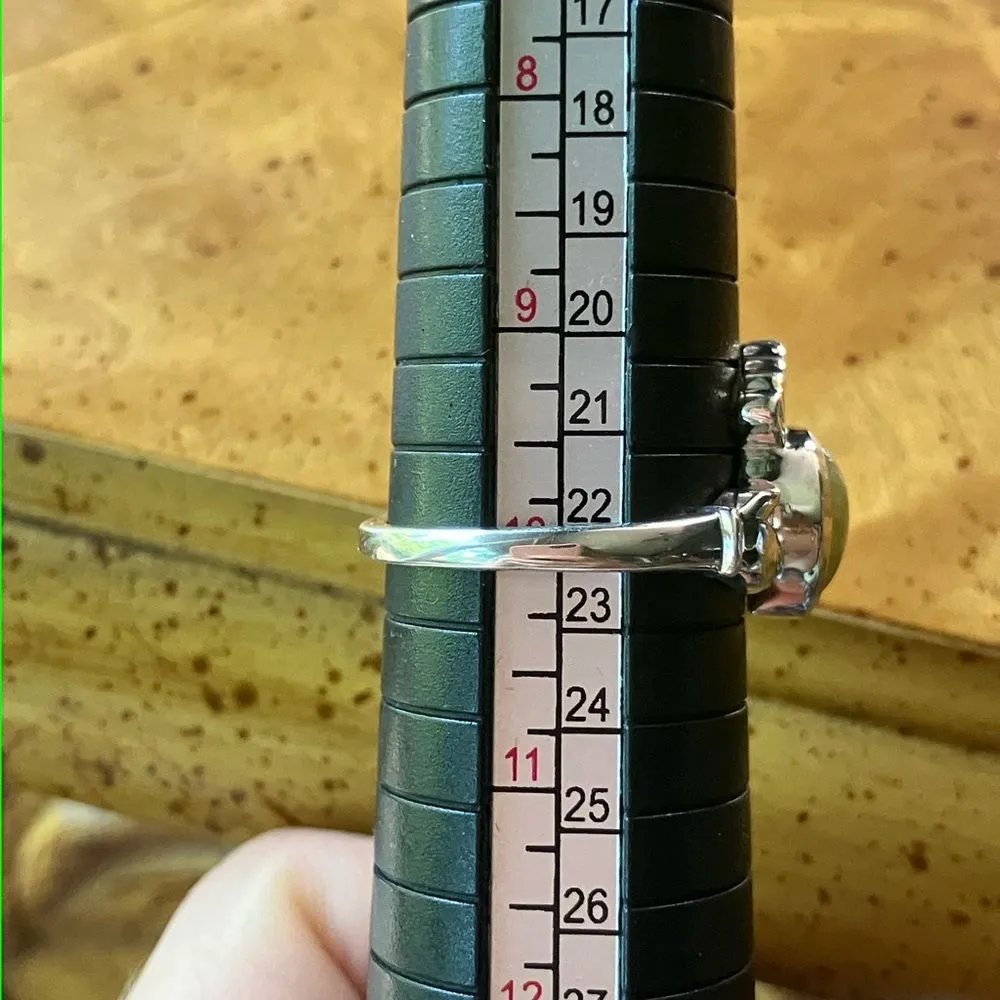 Natural Connemara Marble Sterling Silver Claddagh Ring Size 10 - Image 8