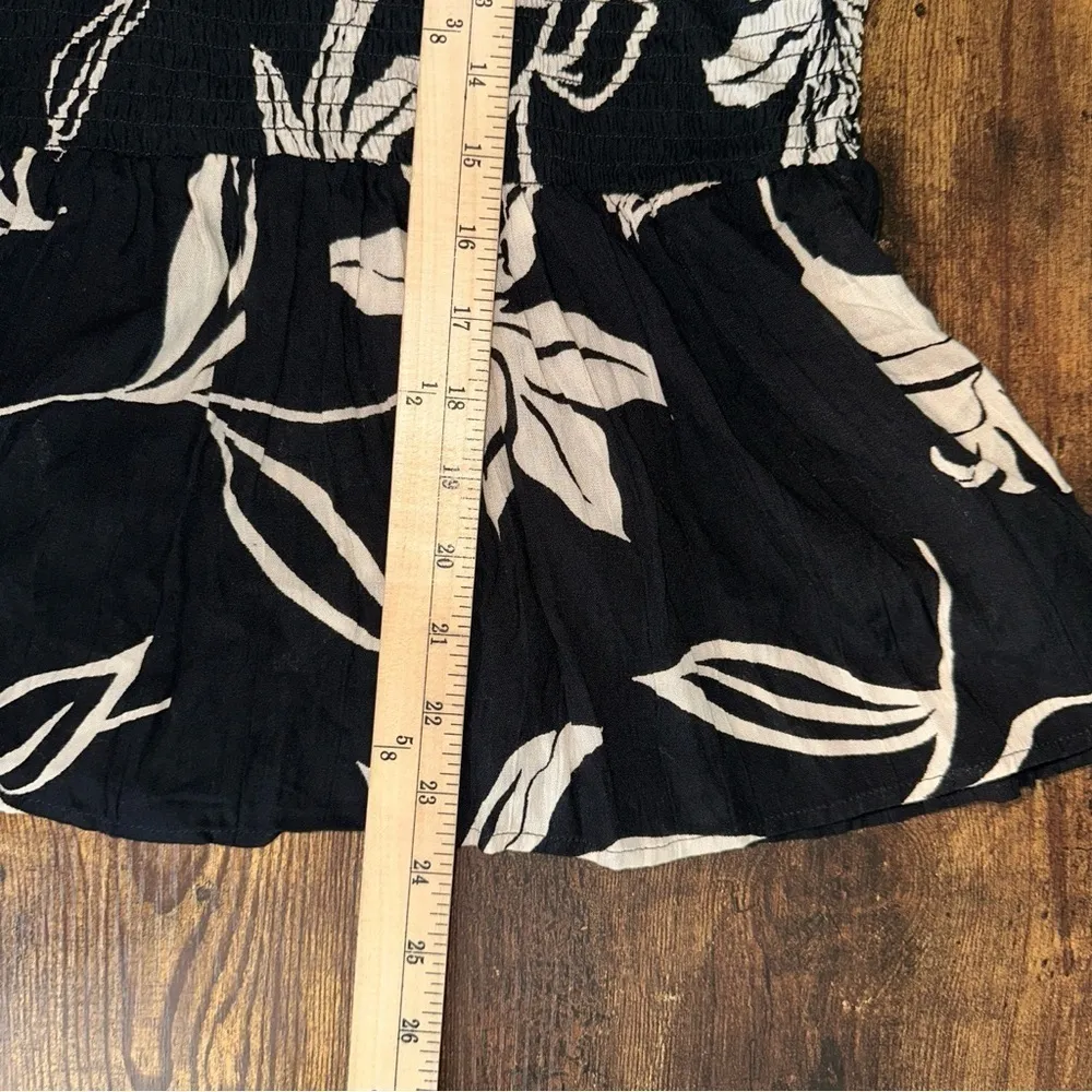 Angie Top Womens 3X Black Blouse Floral Smocked Bodice Baby Doll Lace Y2K Boho - Image 10