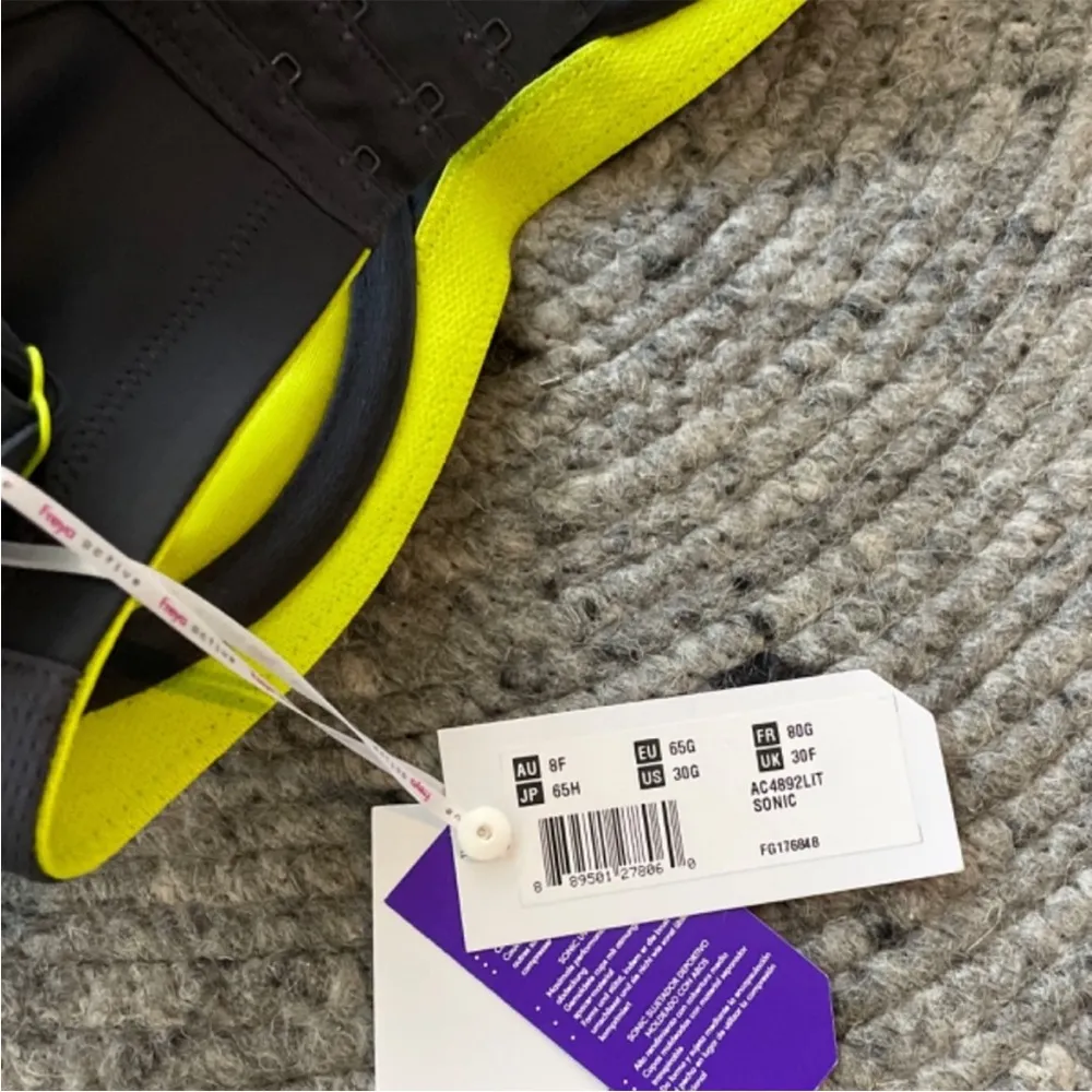 NWT Freya Lime Green & Grey Sonic UW Molded Activewear Sports Bra Sz 30 - Image 9