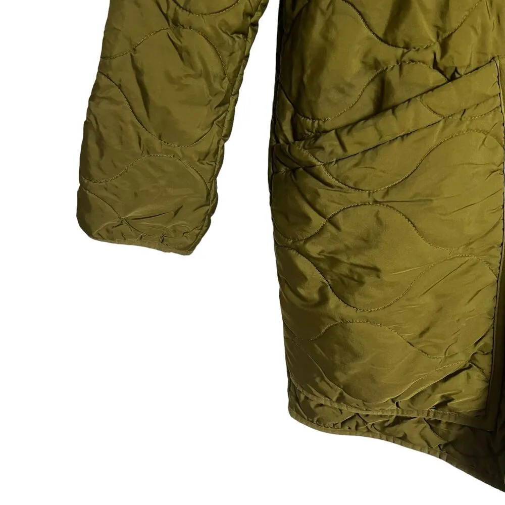 J.Crew Green Quilted Cocoon Signature Puffer Jacket with PrimaLoft Size Small - Image 8