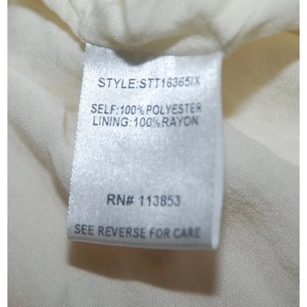 SUGARLIPS Love Bomb Blouse Size 2X Cream Floral Sheer Long Sleeve Ruffles Tie - Image 11