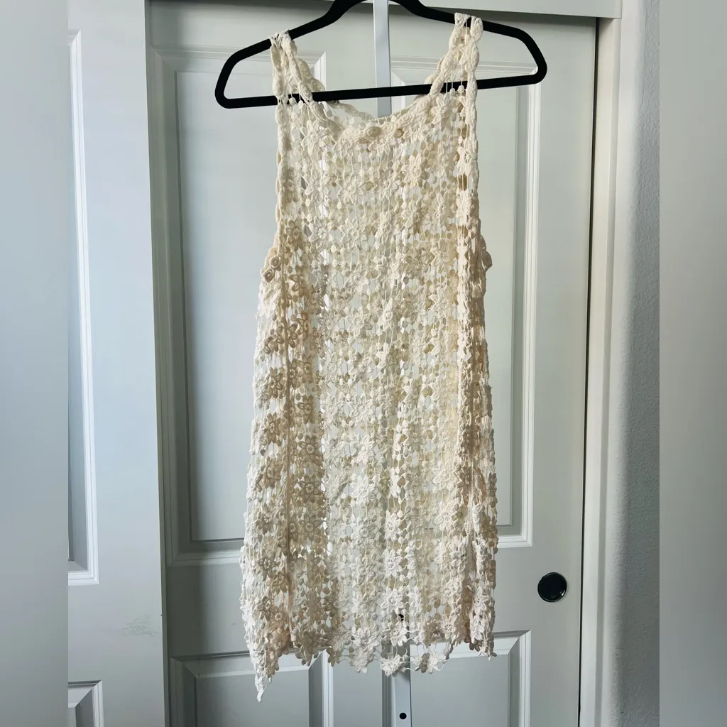 Boho crochet Cream Dress - Image 2