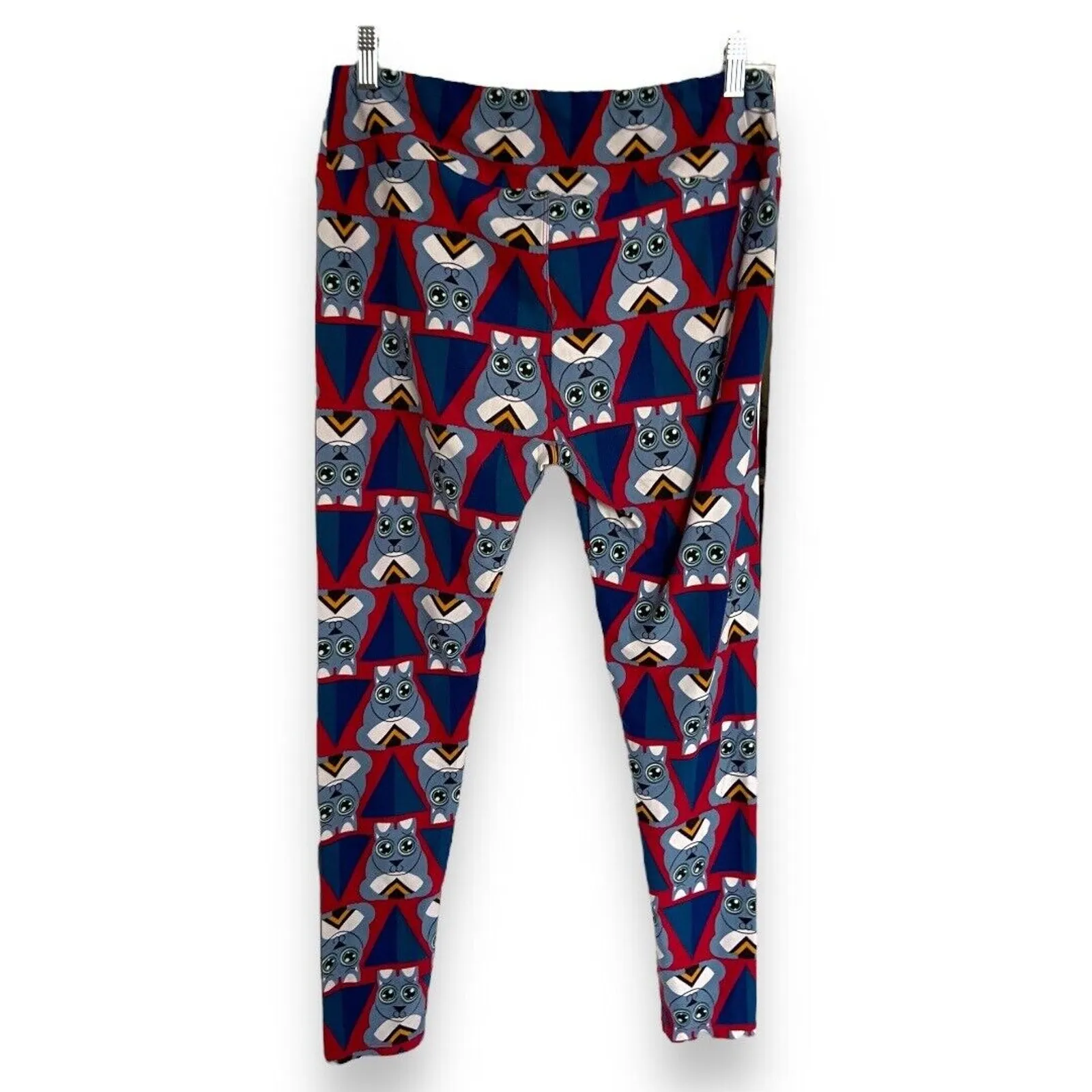 LuLaRoe‎ Womens Leggings Sz TC Burgundy Gray Bunny Rabbit Print Teal 12 14 16 18 - Image 2