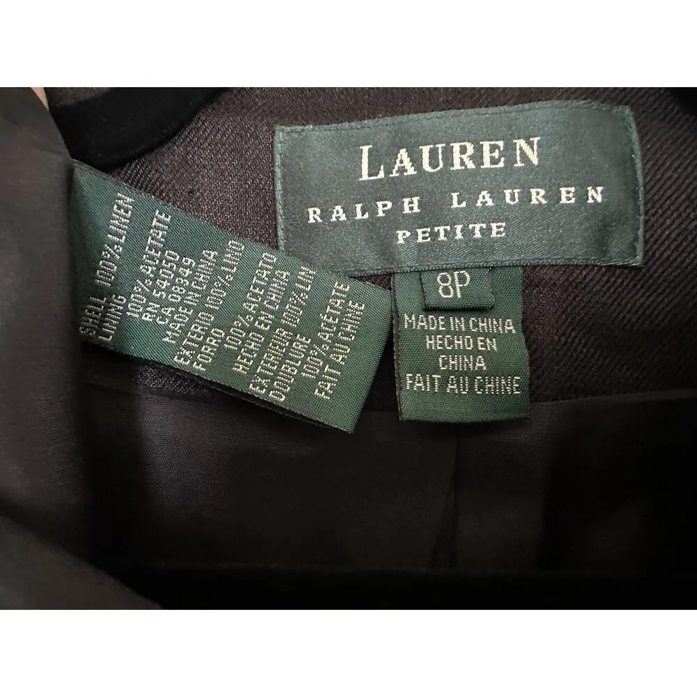 Lauren by Ralph Lauren Long Blazer Sz 8P Minimalist Color Black Jacket 100%linen - Image 9