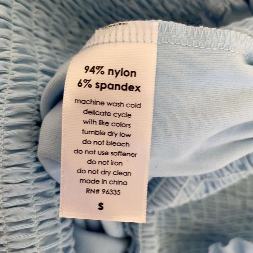 Revolve Susana Monaco smocked tube wide leg jumpsuit baby blue S - Image 6