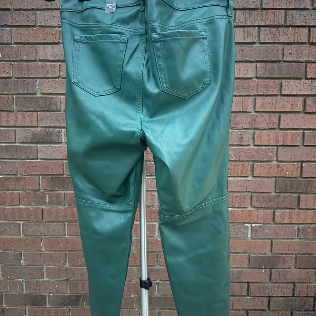 Torrid Green Faux Leather Pants High Rise Skinny Plus Size 12 Short Botanical - Image 10