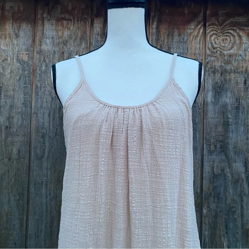 Like New HYFVE Shabby Chic Cotton Dress Size Small Maxi Oatmeal Color Cut Out TB - Image 3