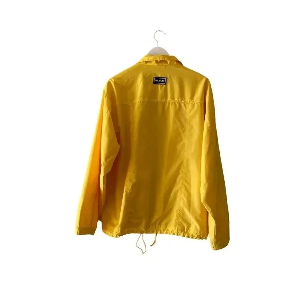 Lacoste Unisex Yellow Sportswear Outwear Wind Jacket Oversized Zipper SZ L - Image 2
