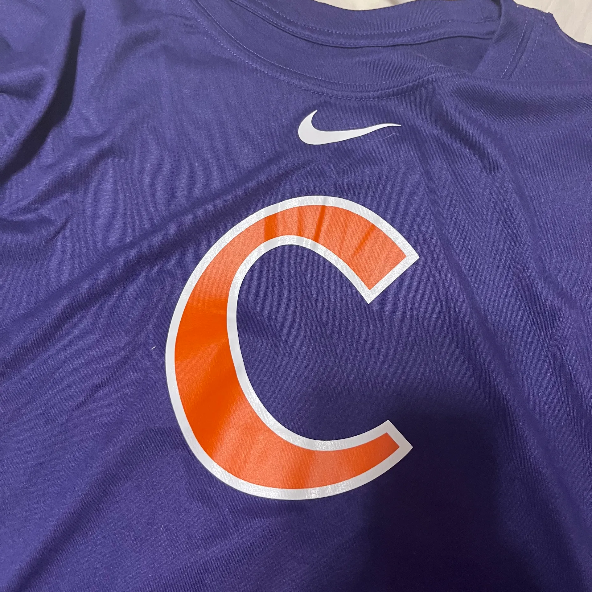 Nike Clemson Baseball Shirt Purple Size L - Image 3