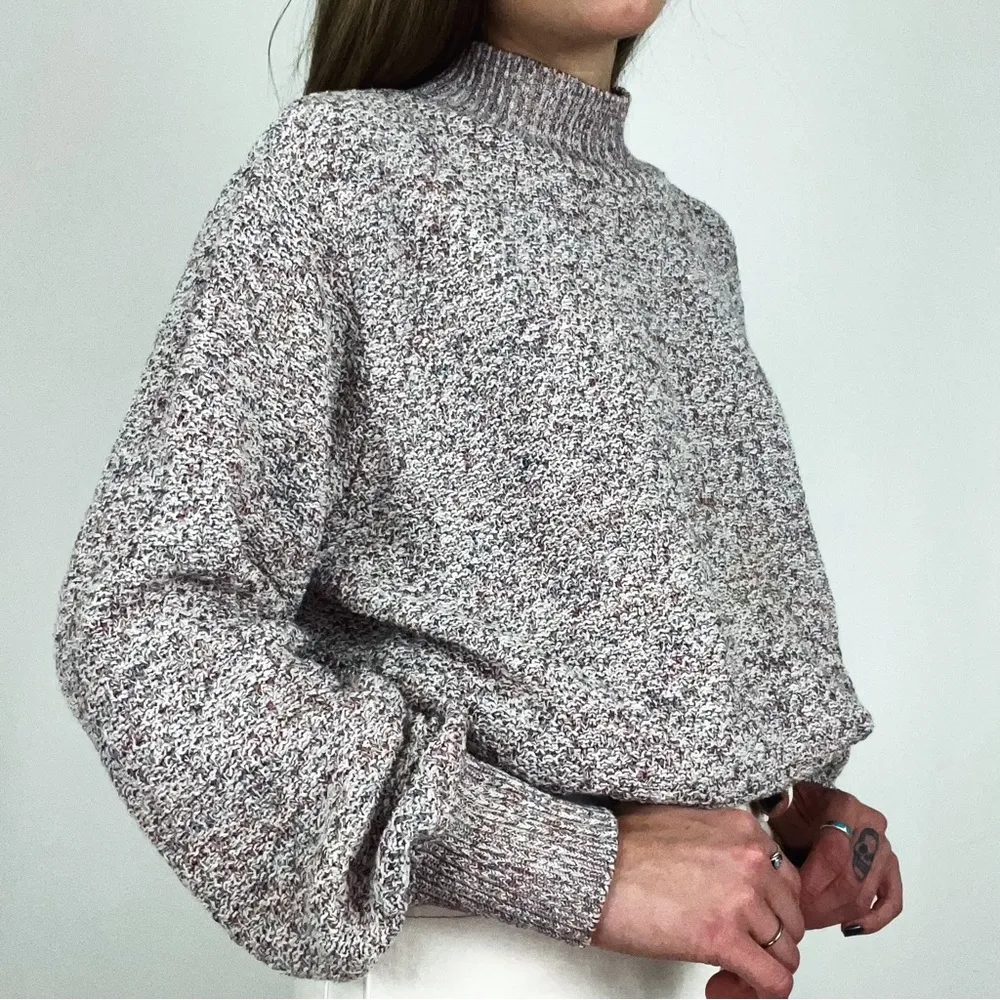 Vintage Varigated Knit Mockneck Sweater | Size L Size L - Image 2