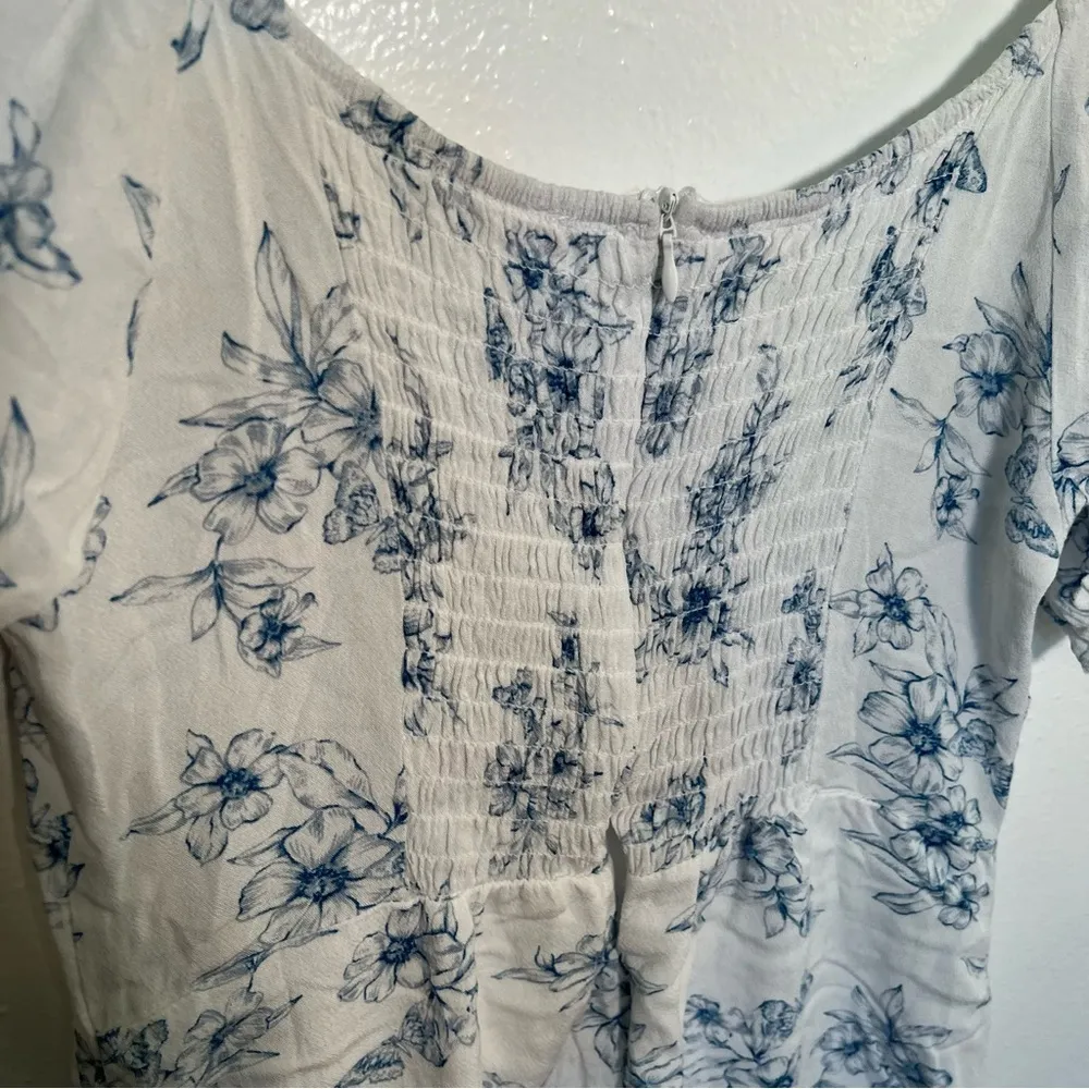 Lottie Moss Mini Dress White Blue Floral - Image 8