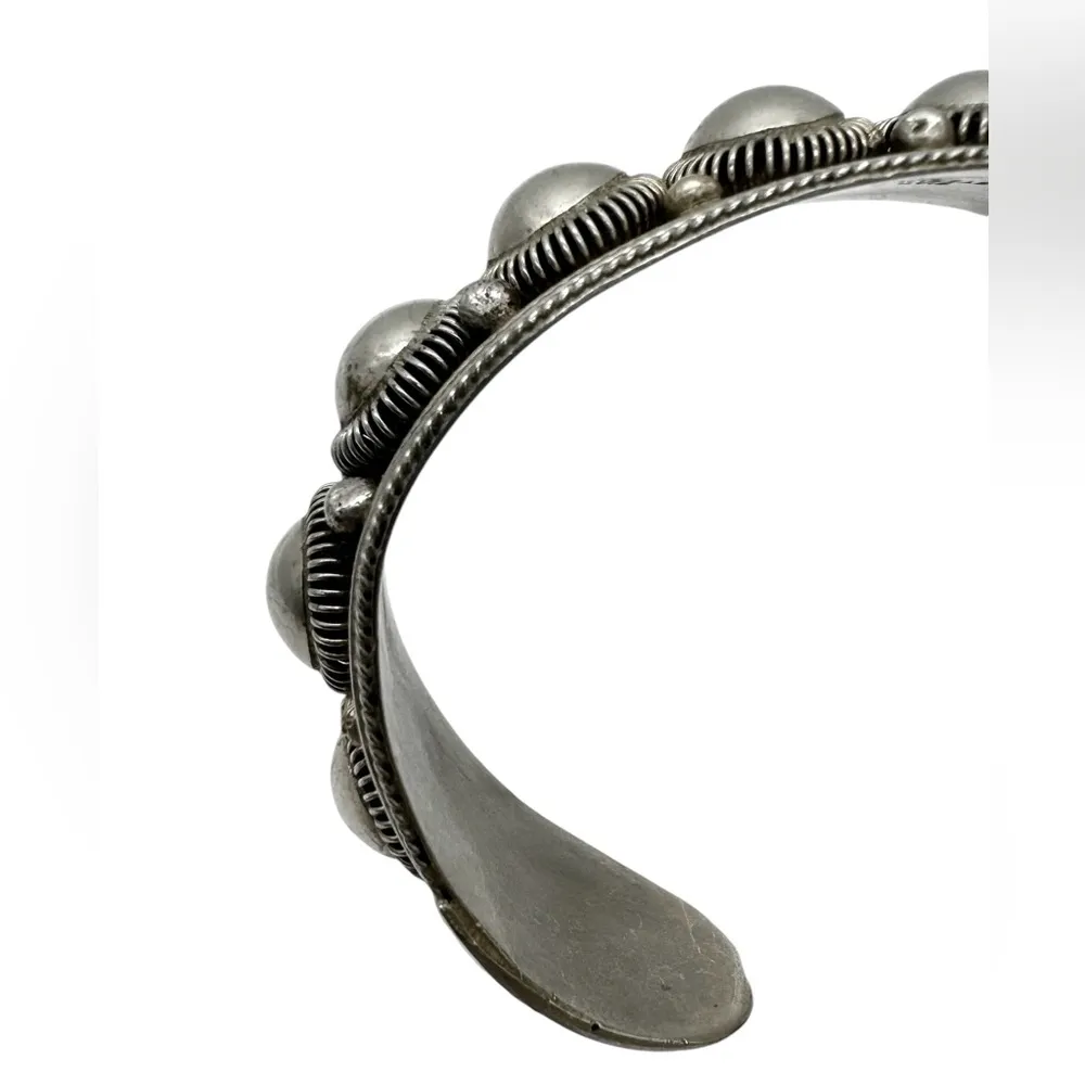 Siam Thailand Vintage Filigree Massive Silver Sterling Cuff Bracelet Pre 1948 - Image 15