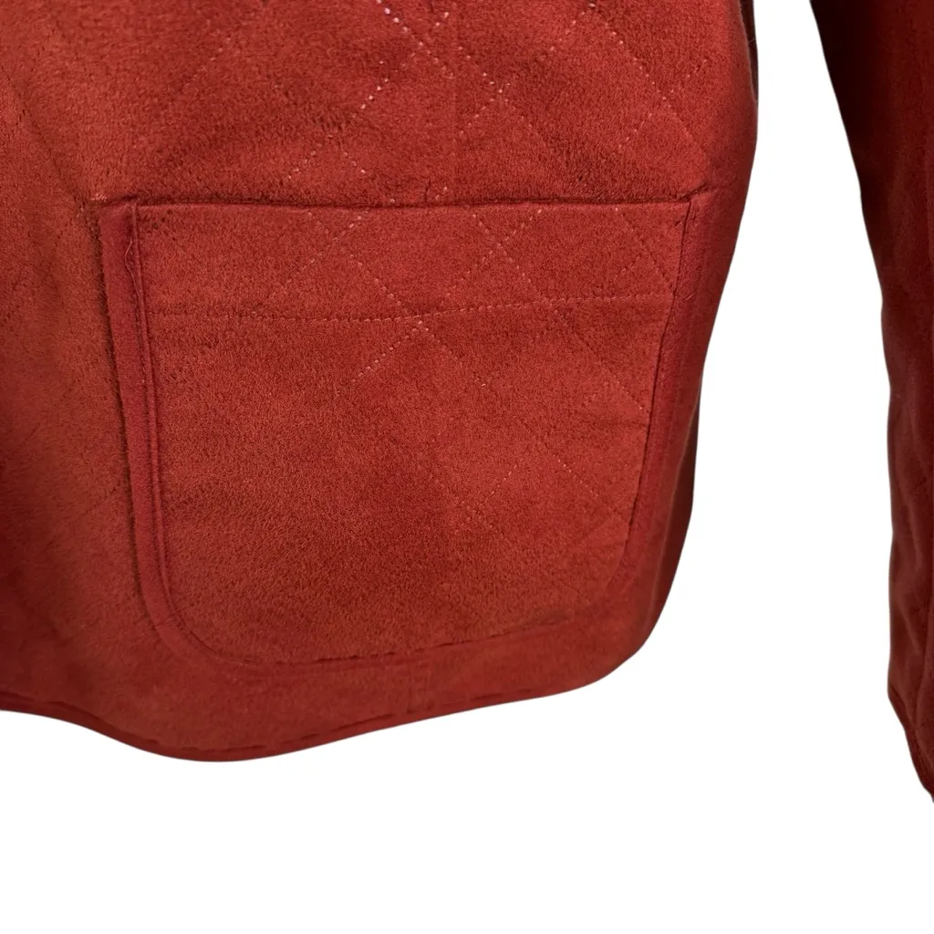 Norton McNaughton Barn Jacket Brushed Fabric Removable Faux Fur Collar Size 14 - Image 7