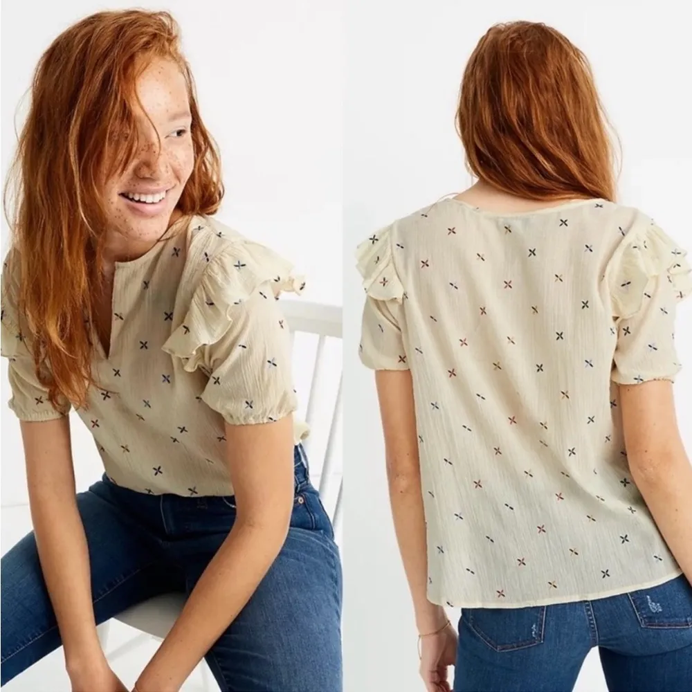 Madewell Gazebo Embroidered‎ Top Size Small - Image 2
