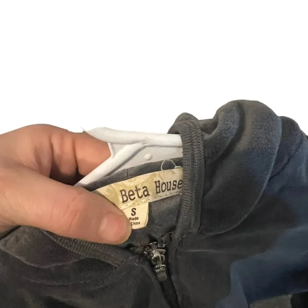 Beta House  Size Small Velour‎ Zip Up Jacket - Image 2