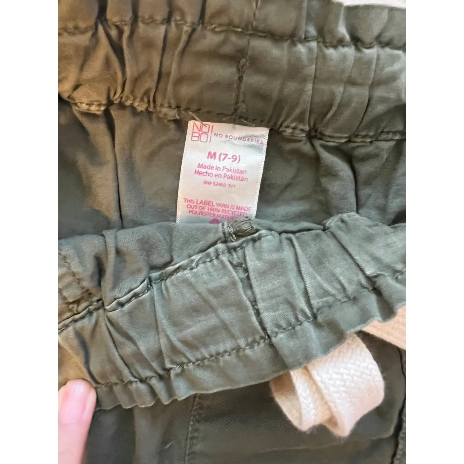 No Boundaries Shorts Juniors M Green Super High Rise Tie Front M Frayed Boho B3 - Image 10